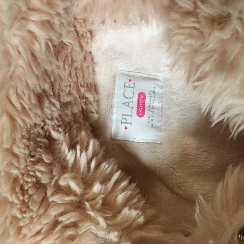 Pink Faux Fur Jacket NWT L(10/12)